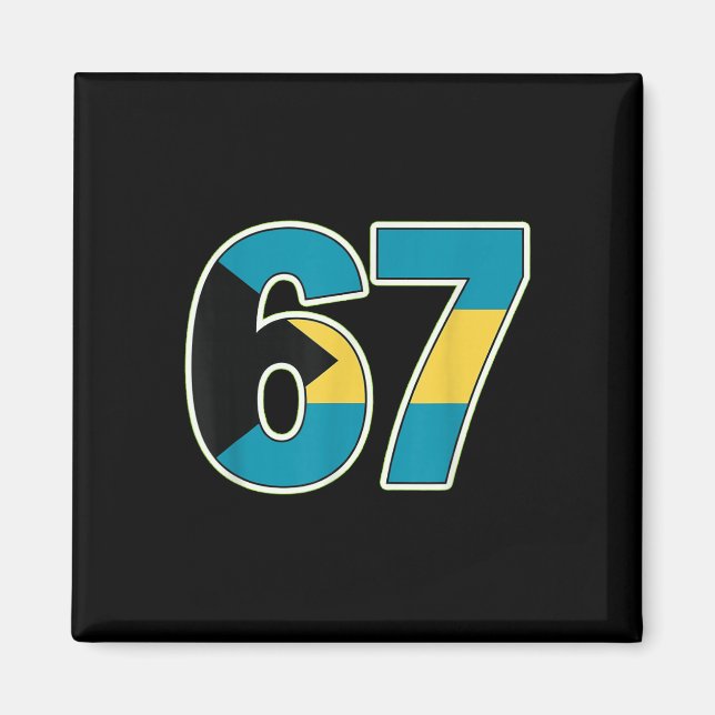 Byhamas Flagge Nummer 67 Tribut  Magnet (Vorne)
