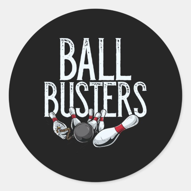 Byll Busters Bowling Runder Aufkleber (Vorderseite)