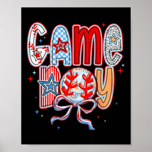 byll Game Day Bysebyll Coquette Bow Mama Mama Poster