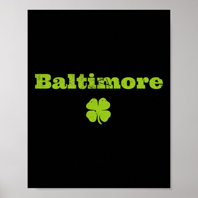 Byltimore Md Irish Pride Kleeblatt St Patricks Day Poster (Vorne)