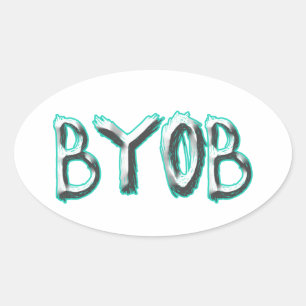 BYOB OVALER AUFKLEBER