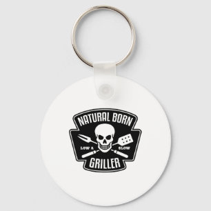 Byrbecue Natural Geboren Griller Funny Grill Maste Schlüsselanhänger