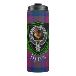 Byres Scottish Clan Tartan & Crest Thermosbecher