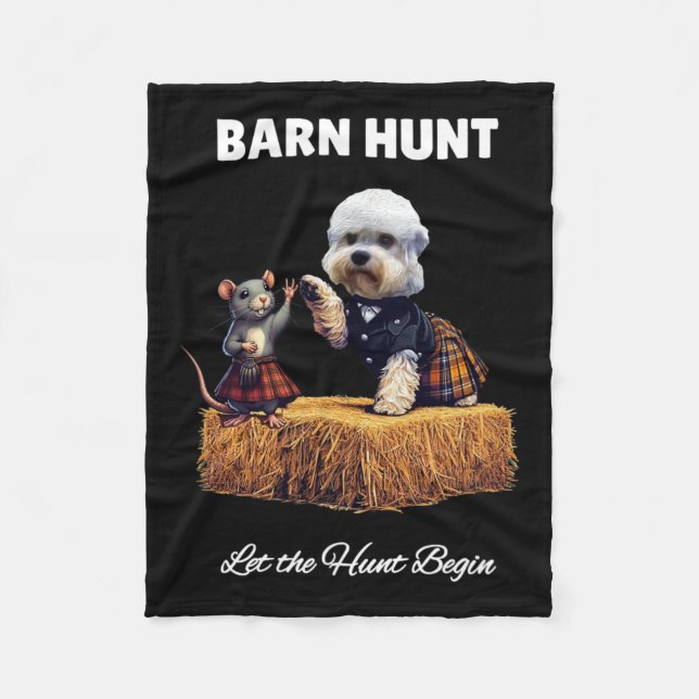 Byrn Hunt Lover - Niedlicher Rat und Dandie Dinmon Fleecedecke (Vorderseite)