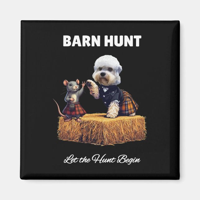 Byrn Hunt Lover - Niedlicher Rat und Dandie Dinmon Magnet (Vorne)