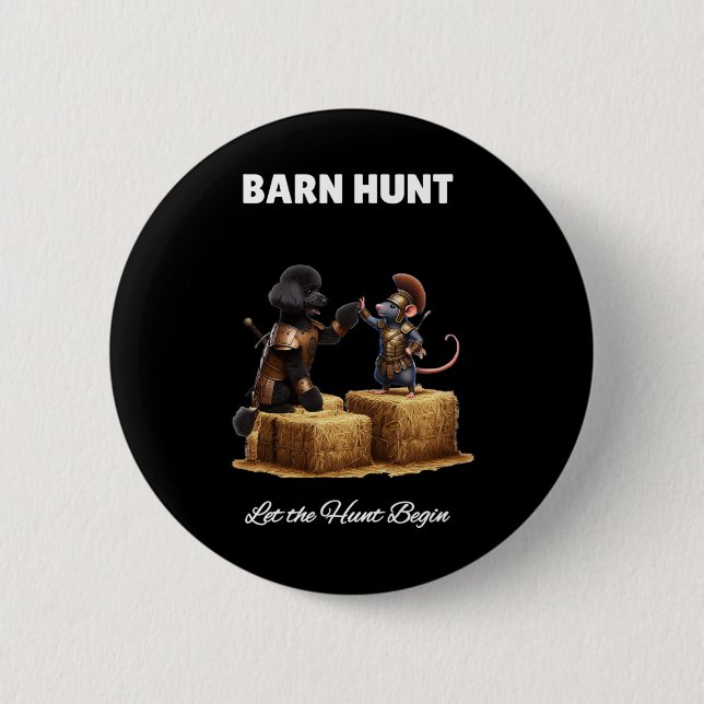 Byrn Hunt Lover - Niedlicher Warriorrat und Schwar Button (Vorderseite)