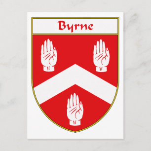 Byrne-Wappen/Familienwappen Postkarte