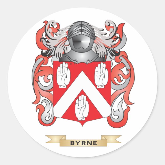 Byrne-Wappen (Familienwappen) Runder Aufkleber (Vorderseite)