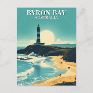 Byron Bay Australia Vintag Beach Lighthouse Postkarte
