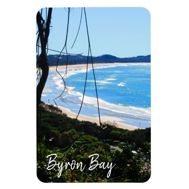 Byron Bay Beach blau Magnet (Vertikal)