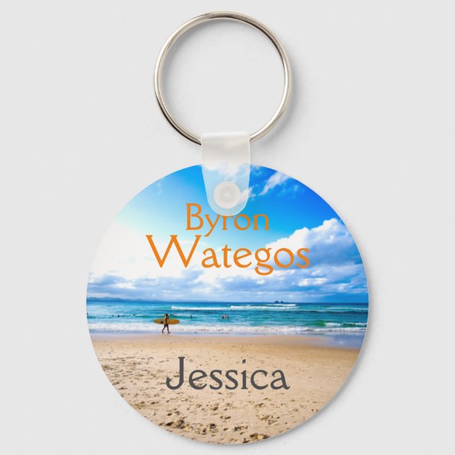 Byron Bay Wategos Beach Personalisiert Schlüsselanhänger (Vorderseite)