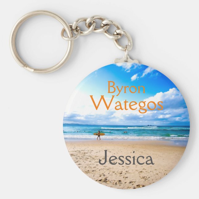 Byron Bay Wategos Beach Personalisiert Schlüsselanhänger (Vorne)