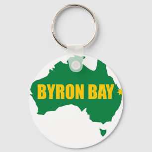 Byron Bucht-Grün und Goldkarte Schlüsselanhänger