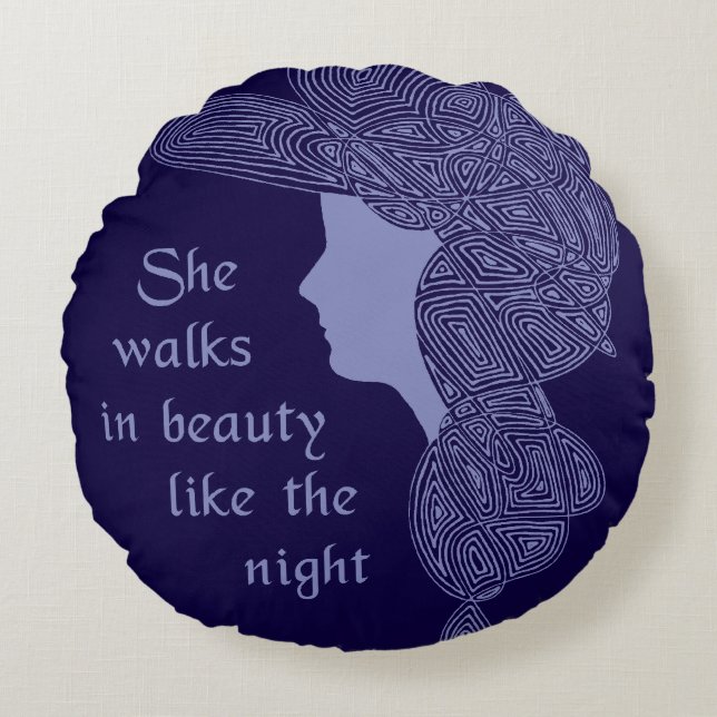 Byron-Lady Rundes Kissen (Vorderseite)