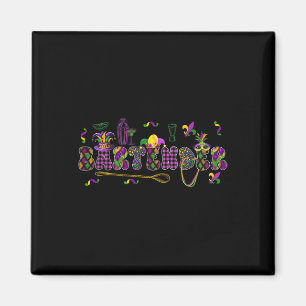 Byrtender Mardi Gras Symbole Masked Jester Hat Job Magnet