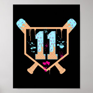 Bysebyll 11 Jahre alte Eiscreme-Drip 11. Geburtsta Poster