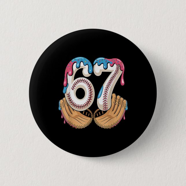 Bysebyll 67 - Eisdrip 67 Meme Lustiger Spieler  Button (Vorderseite)