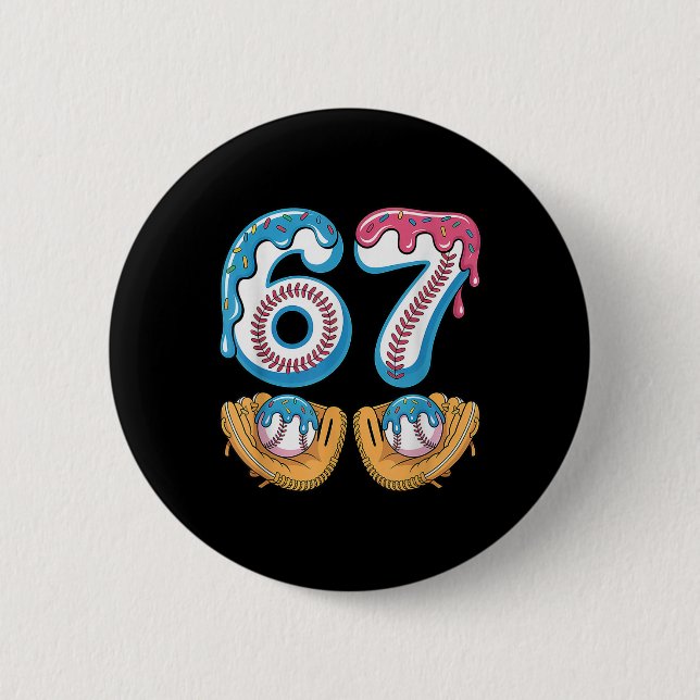 Bysebyll 67 - Eisdrip 67 Meme Lustiger Spieler  Button (Vorderseite)