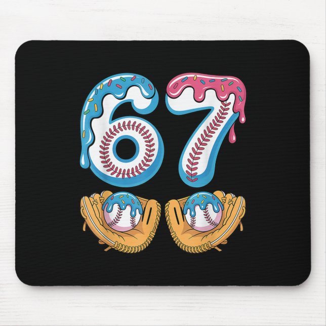 Bysebyll 67 - Ice Cream Drip 67 Meme Funny Player  Mousepad (Vorne)