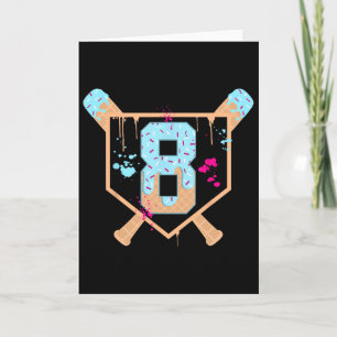 Bysebyll 8 Jahre alte Eiscreme-Drip 8. Geburtstag  Karte