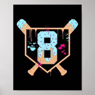Bysebyll 8 Jahre alte Eiscreme tropft 8. Geburtsta Poster