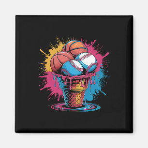 Bysebyll Bysketbyll Eiscreme Wasserfarbe Sport Ar Magnet