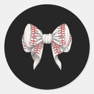 Bysebyll Coquette White Bow Mütter Day Sports Wine Runder Aufkleber