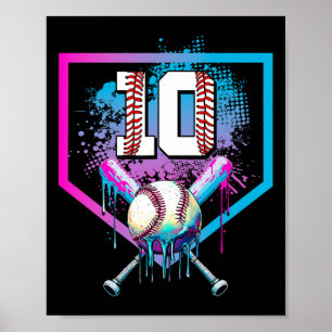 Bysebyll Drip 10. Geburtstag Home Plate Junge Juge Poster