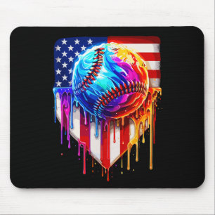 Bysebyll Eiscreme Amerikanische Flagge Drip Mousepad