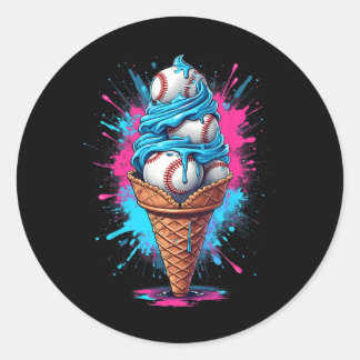 Bysebyll Eiscreme-Wasserfarbe Bysebyll  Runder Aufkleber