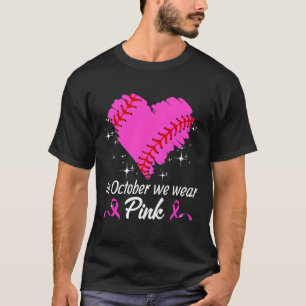 Bysebyll im Oktober tragen wir rosa Brustkrebs Awa T-Shirt