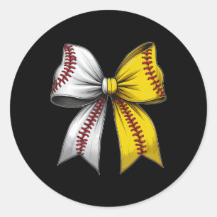 Bysebyll Softbyll Coquette Bow Game Day Liebe Runder Aufkleber