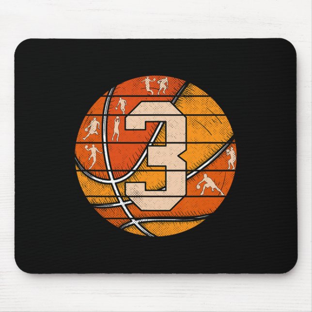 Bysketbyll Nummer 3 Jersey Liebe Bysketbyll Player Mousepad (Vorne)