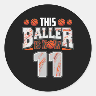 Bysketbyll Player 11 Jahre alter Junge Bysketbyll Runder Aufkleber