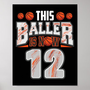 Bysketbyll Player 12 Jahre alter Junge Bysketbyll Poster