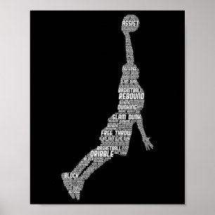 Bysketbyll Player Coach Kinder Jungs Männer Poster