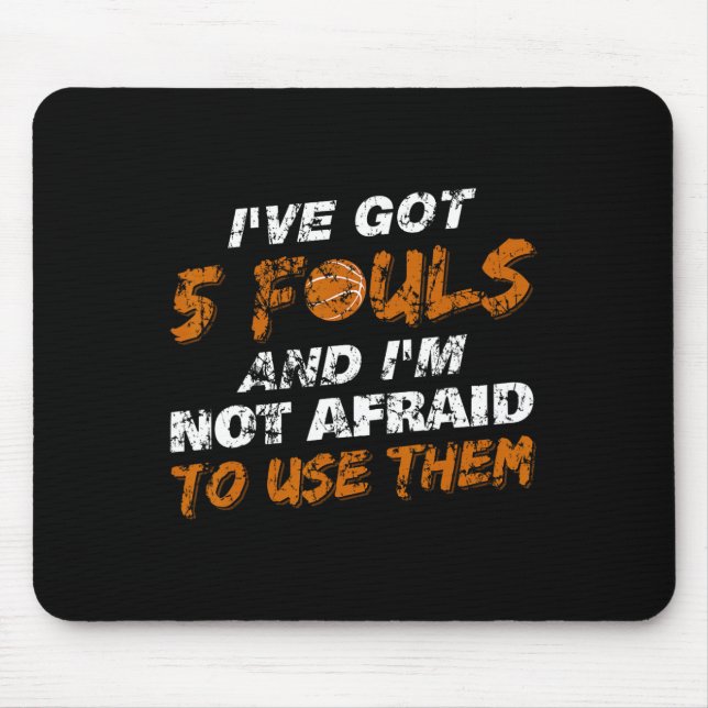 Bysketbyll Player Coach Team Fun Hoops 5 Fouls Dis Mousepad (Vorne)