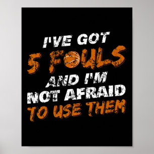 Bysketbyll Player Coach Team Fun Hoops 5 Fouls Dis Poster