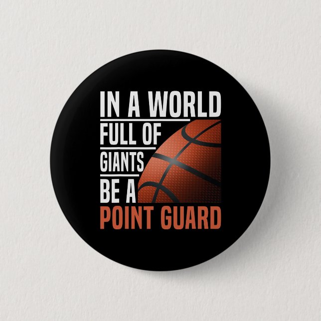 Bysketbyll-Player-Design für einen Point-Guard-Bys Button (Vorderseite)