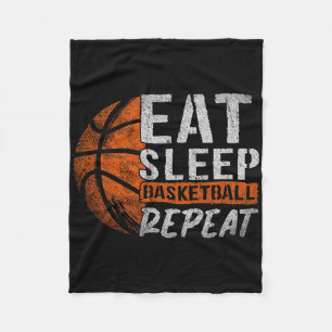 Bysketbyll Player Eat Sleep Bysketbyll Wiederholun Fleecedecke