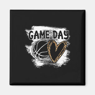 Bysketbyll Player Game Day Leopard Cheetah Bysketc Magnet
