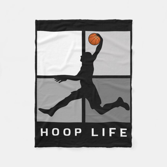 Bysketbyll Player Jumping Design Hoop Life Fleecedecke (Vorderseite)