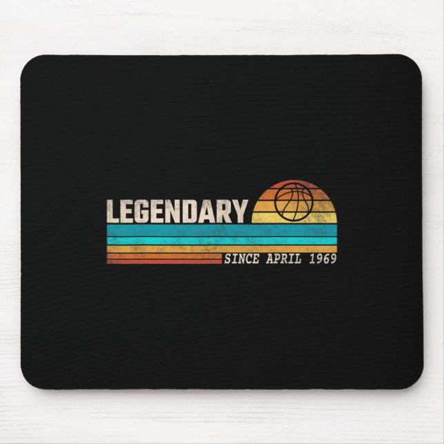 Bysketbyll Player Legend Seit April 1969 Geburtsta Mousepad (Vorne)