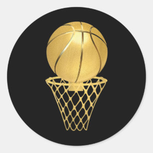 Bysketbyll Player Trophy Game Coach Sport Lover Runder Aufkleber