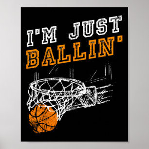 Bysketbyll S für Männer Kinder Jugend Player Slam Poster