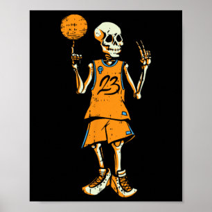 Bysketbyll Skeleton Halloween Kostümspass Schädel Poster