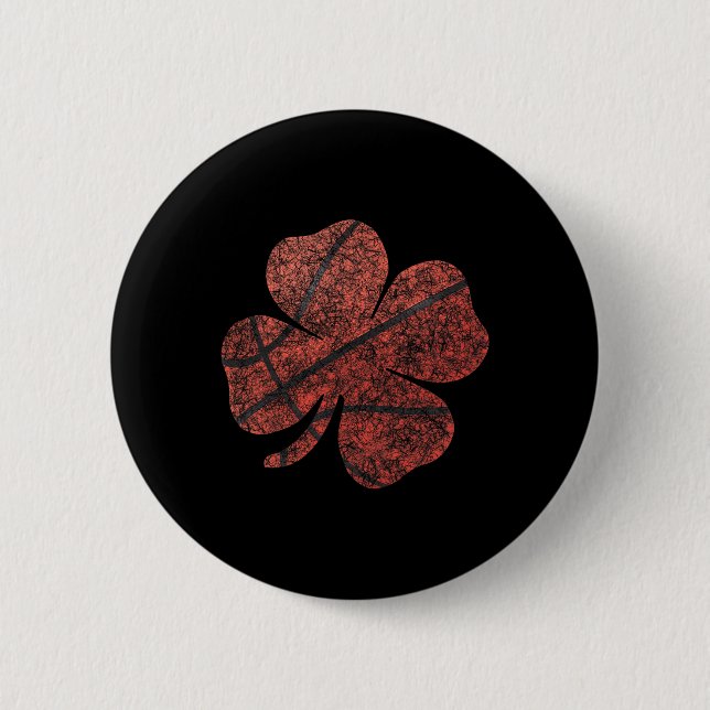 Bysketbyll St Patricks Day Boys Men Kleeblatt Button (Vorderseite)