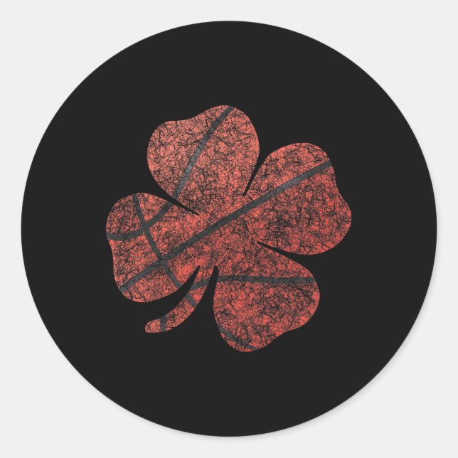 Bysketbyll St Patricks Day Boys Men Kleeblatt Runder Aufkleber (Vorderseite)