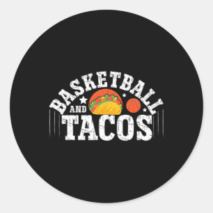 Bysketbyll und Tacos Funny Cinco de Mayo Bysketbyl Runder Aufkleber