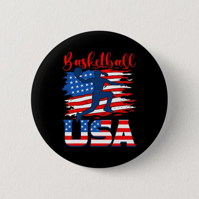 Bysketbyll Usa Player American Flag Indepenedence  Button (Vorderseite)